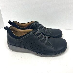 Clarks Unstructured Black Leather No Tie‎ Slip On Sneakers Women’s 7.5 Walking
